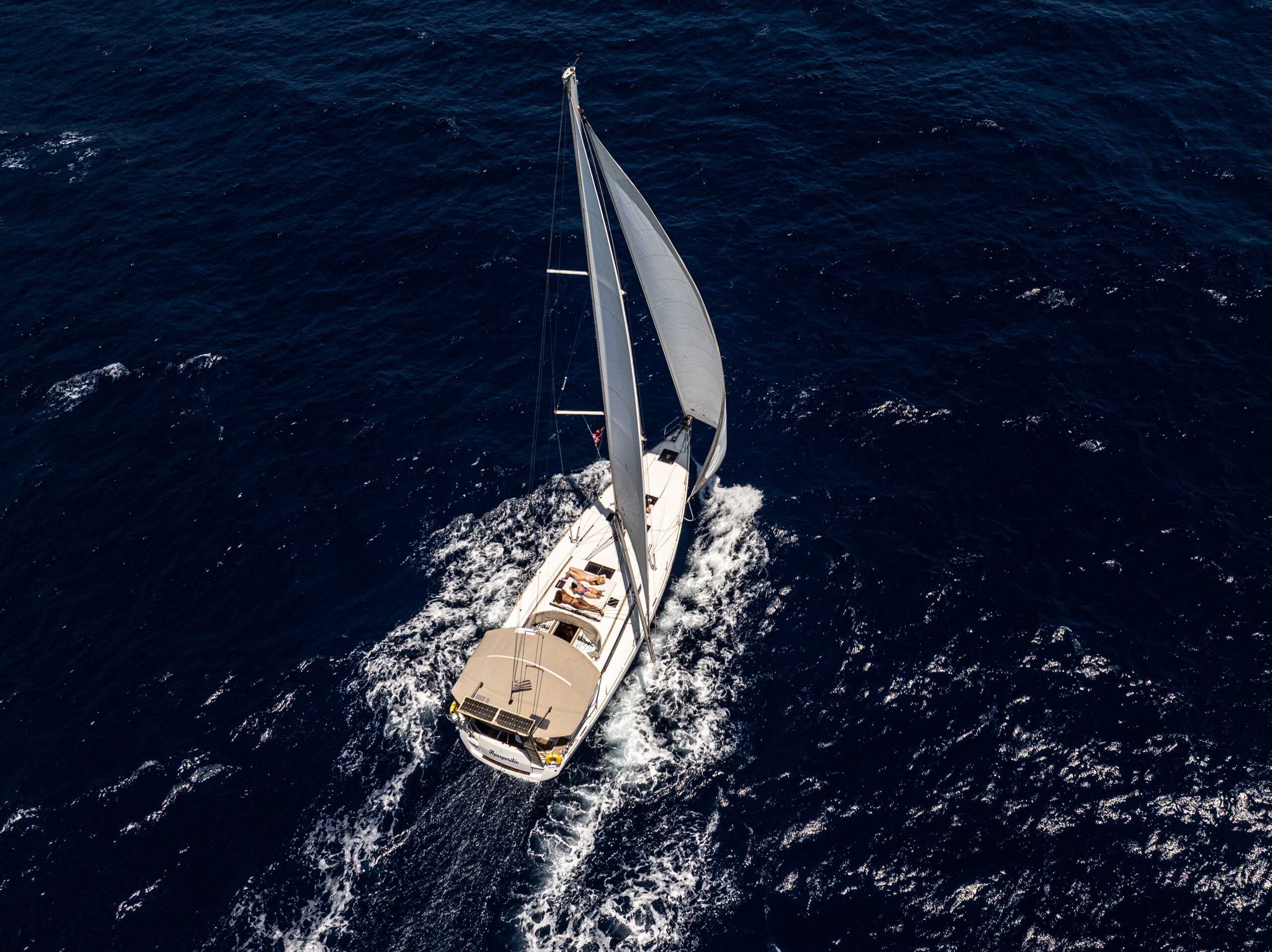 Aposperitis from drone. sailing trips around Zakynthos